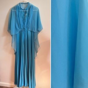 Vintage 1970s Hostess Overlay Dress, XS